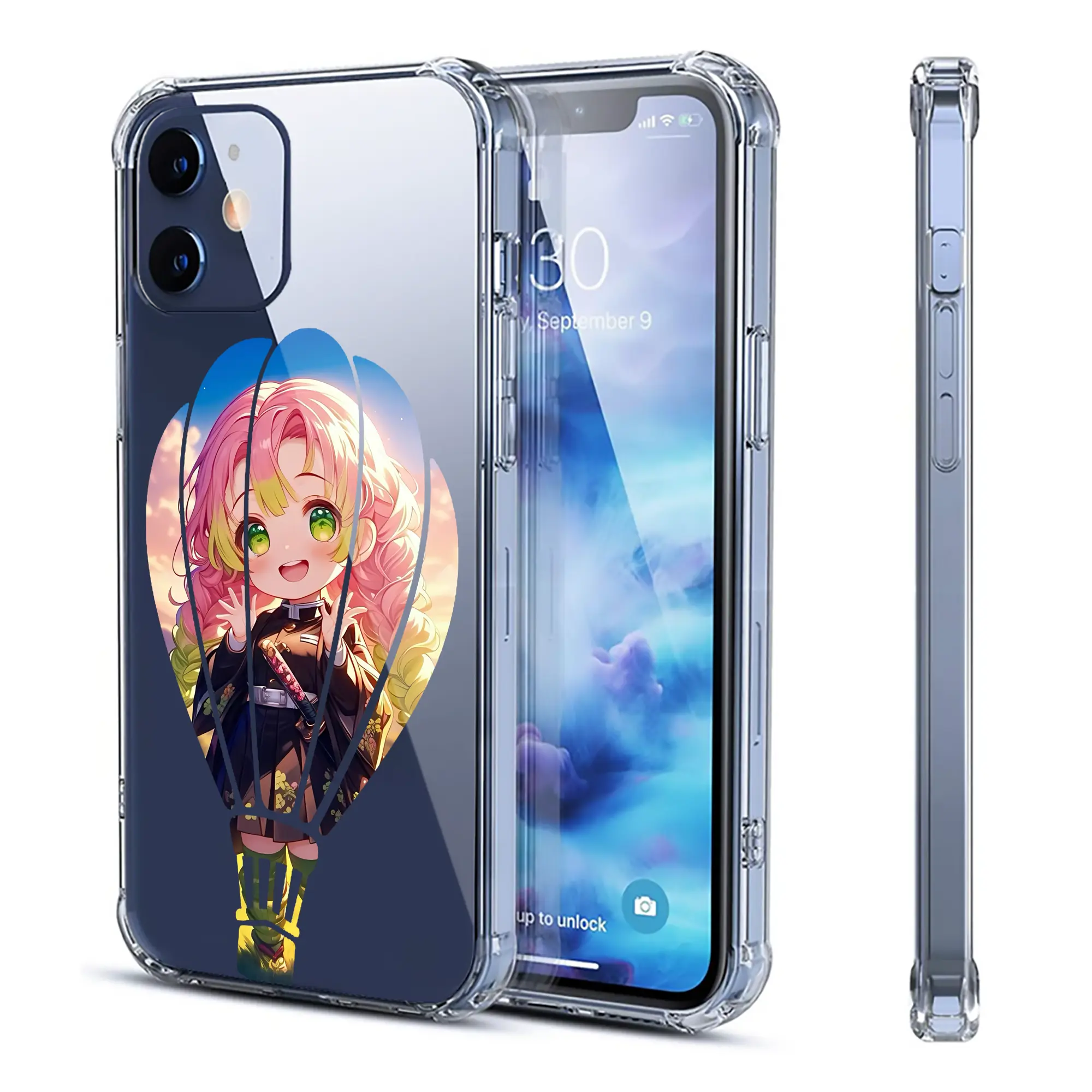 鬼滅の刃 グッズ,甘露寺 蜜璃 - IPhone 12シリーズ対応 ・ 透明スマホケース ・ クリアソフトケース ・ TPU素材 ・ 耐衝撃 ・ 高密着 ・ 防汚 防指紋 ・ 簡単着脱